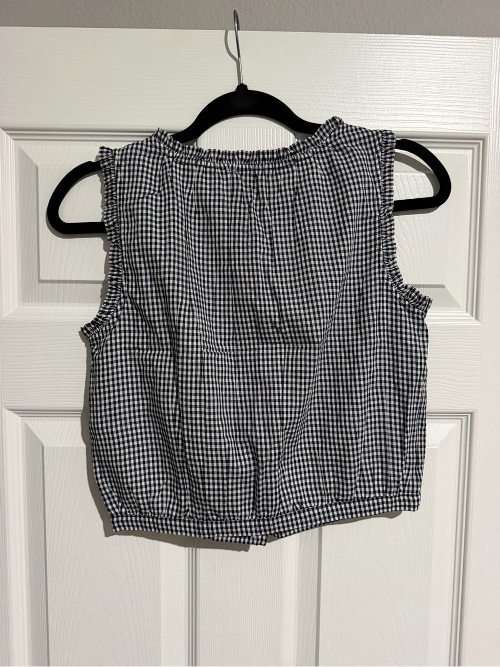 GAP Gingham Black & White Button-Front Tank - Picture 3 of 3